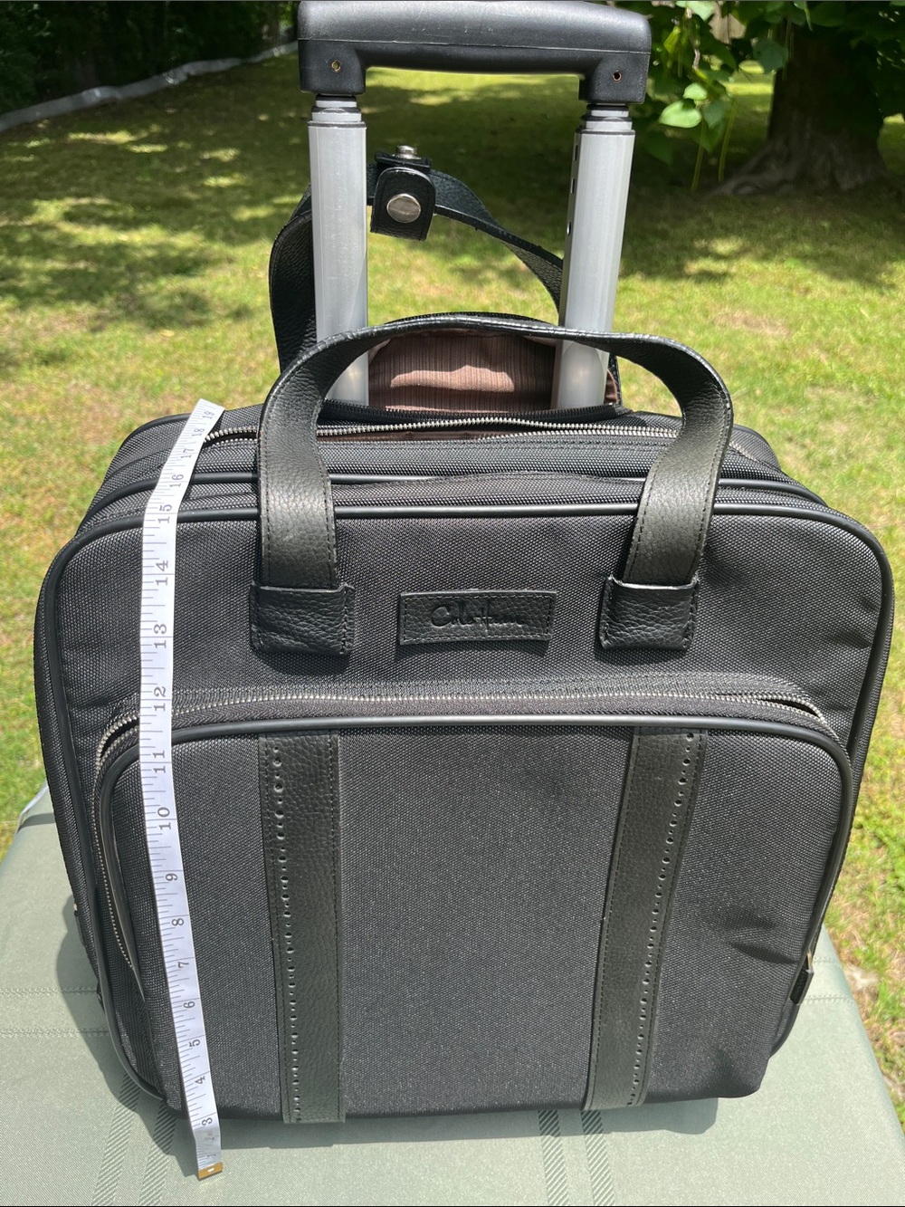 Cole Haan Black Laptop Briefcase with Leather Trim